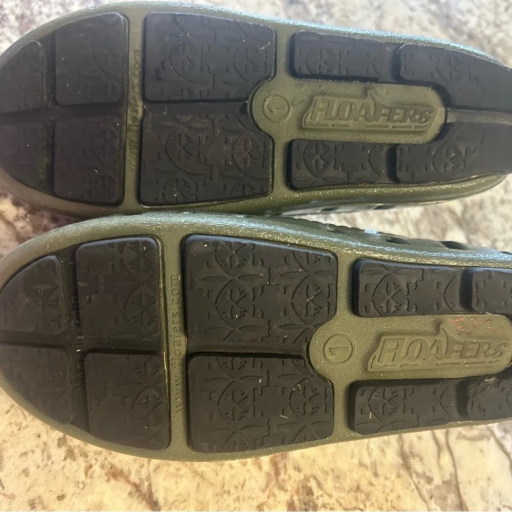 Kids Olive Green Water-Resistant Slip-On Shoes